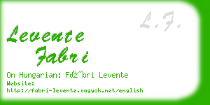 levente fabri business card